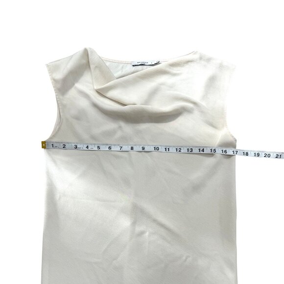M.M. Lafleur New York Womens Top Ivory Sleeveless Cowl Neck Blouse Office Size S - Picture 6 of 7